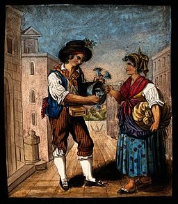 This water seller may not have been providing cold drinks. However, warm water may have done the trick. See page for author [CC BY 4.0 (http://creativecommons.org/licenses/by/4.0)], via Wikimedia Commons