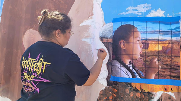 Painting the mural